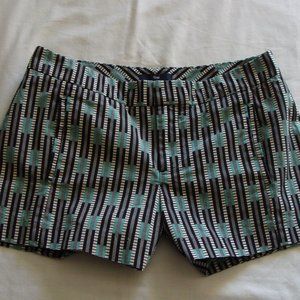 GAP Black Aqua & White Graphic Pattern Casual SHORTS Sz 0